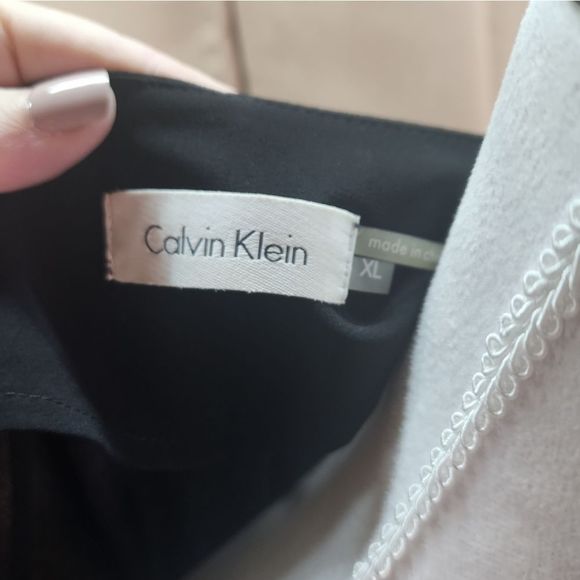 CALVIN KLEIN Black Flowy Open Front Dress Jacket Size XL - Picture 6 of 9